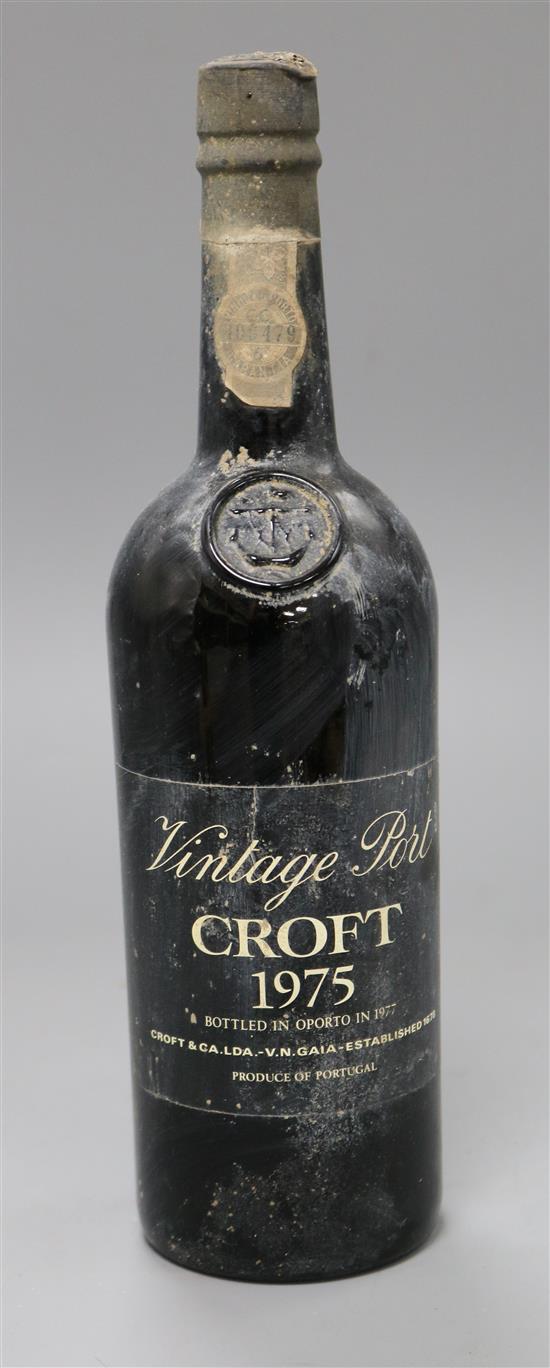 Five bottles of Croft vintage port, 1975